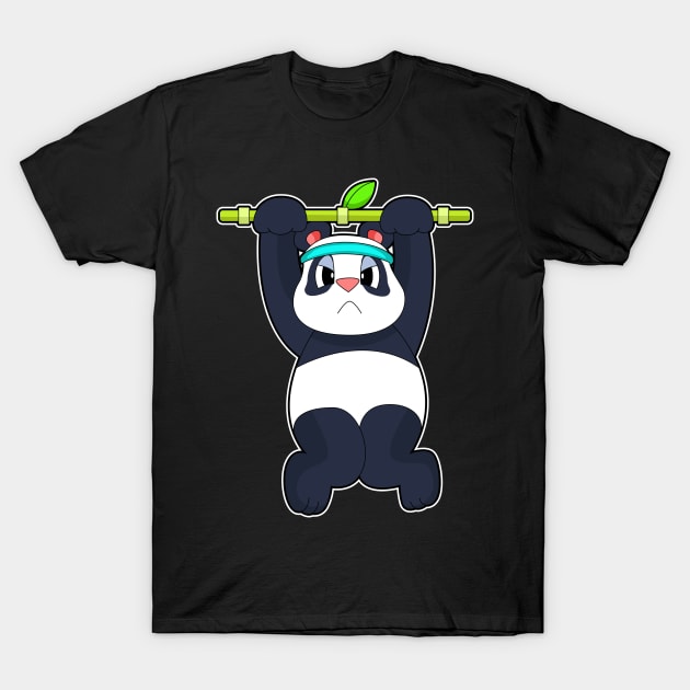 Panda Fitness Pull-ups T-Shirt by Markus Schnabel